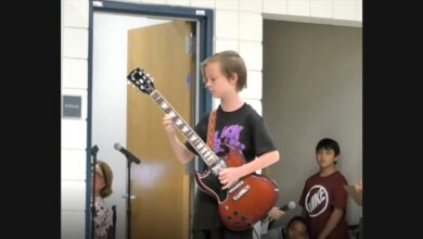 Julian Takes AC/DC’s “Thunderstruck” to a School Talent Show