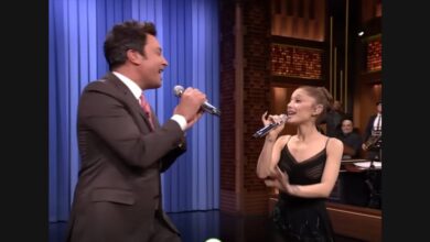 Grande and Fallon Move Between Songs in the History of Duets